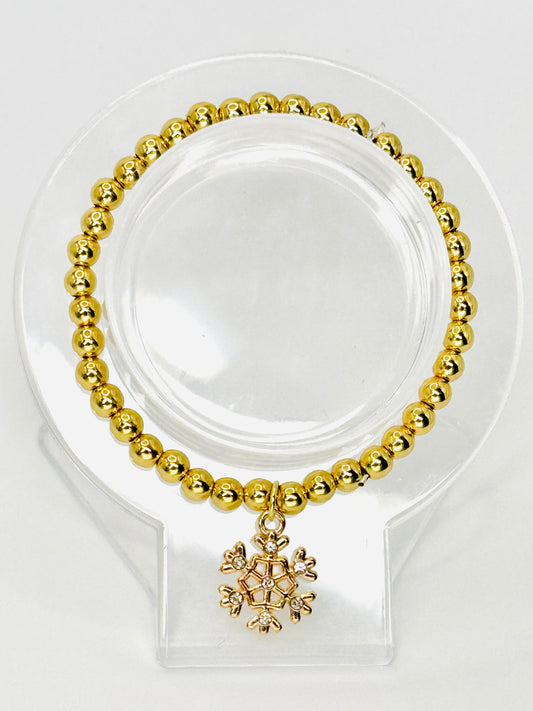 Crystal Golden Glow Snowflake Bracelet